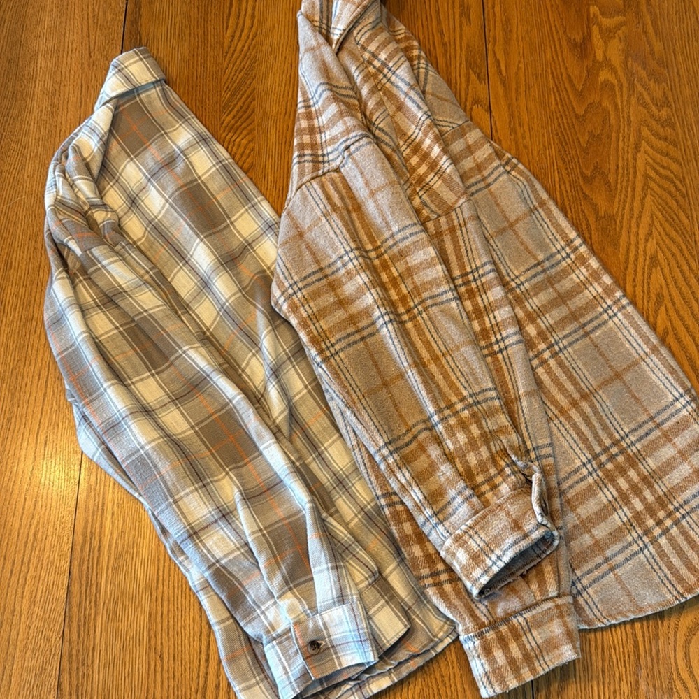 Becool Plaid Flannel Shirts Bundle - M/L